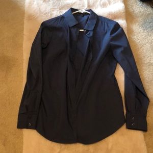 Express navy long sleeve button up shirt.